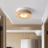 Nordic Simple Surface Mounted Spotlights LED Wooden Round/Square Downlight Living Room Bedroom Hotel Aisle Corridor Lamp
