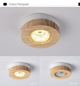 Nordic Simple Surface Mounted Spotlights LED Wooden Round/Square Downlight Living Room Bedroom Hotel Aisle Corridor Lamp