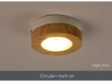 Nordic Simple Surface Mounted Spotlights LED Wooden Round/Square Downlight Living Room Bedroom Hotel Aisle Corridor Lamp