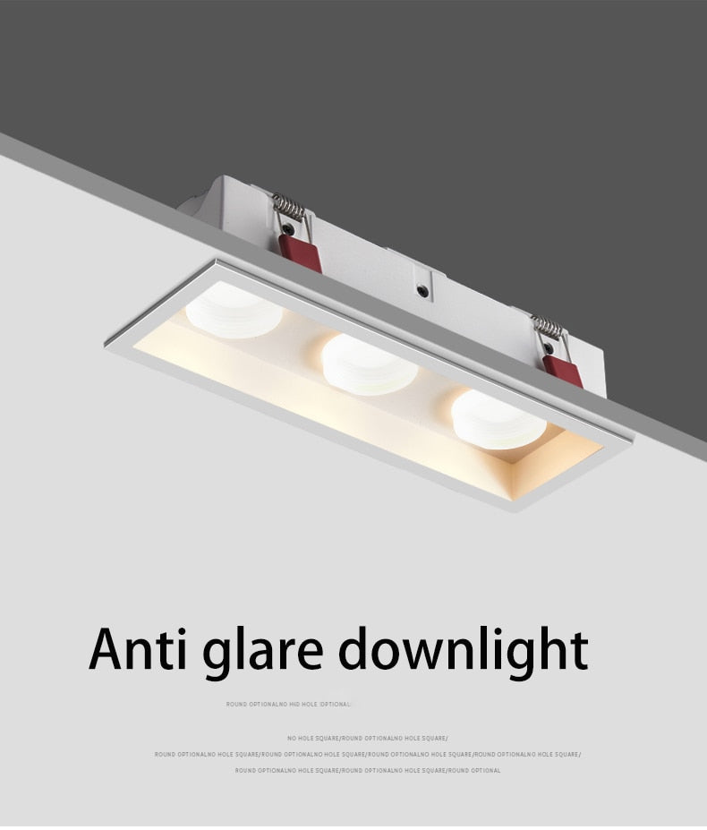 BRGT LED Downlight Recessed Anti Glare Spot Lights Aluminum White 6W 12W Ceiling Lamp 110V 220V For Kitchen Home Indoor Lighting