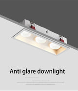 BRGT LED Downlight Recessed Anti Glare Spot Lights Aluminum White 6W 12W Ceiling Lamp 110V 220V For Kitchen Home Indoor Lighting