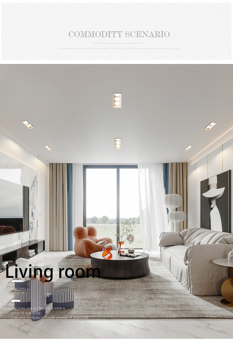 BRGT LED Downlight Recessed Anti Glare Spot Lights Aluminum White 6W 12W Ceiling Lamp 110V 220V For Kitchen Home Indoor Lighting