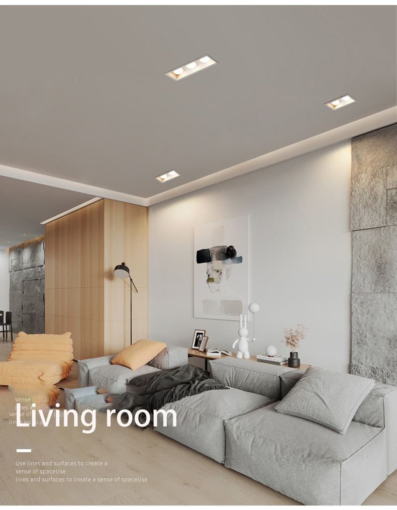 BRGT LED Downlight Recessed Anti Glare Spot Lights Aluminum White 6W 12W Ceiling Lamp 110V 220V For Kitchen Home Indoor Lighting