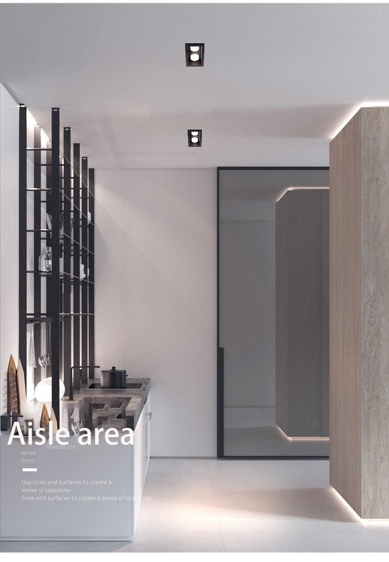 BRGT LED Downlight Recessed Anti Glare Spot Lights Aluminum White 6W 12W Ceiling Lamp 110V 220V For Kitchen Home Indoor Lighting