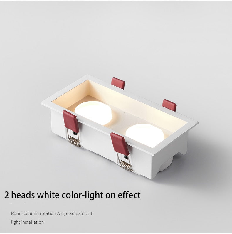 BRGT LED Downlight Recessed Anti Glare Spot Lights Aluminum White 6W 12W Ceiling Lamp 110V 220V For Kitchen Home Indoor Lighting