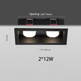 BRGT LED Downlight Recessed Anti Glare Spot Lights Aluminum White 6W 12W Ceiling Lamp 110V 220V For Kitchen Home Indoor Lighting