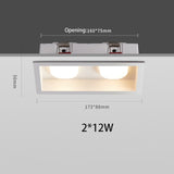 BRGT LED Downlight Recessed Anti Glare Spot Lights Aluminum White 6W 12W Ceiling Lamp 110V 220V For Kitchen Home Indoor Lighting