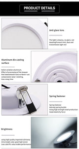 LED Downlight 220V-240V CeIling Round Lamp 10PCS Warm White Home Corridor Hall Wall Recess Lamp Indoor LED Ceiling Spot Light