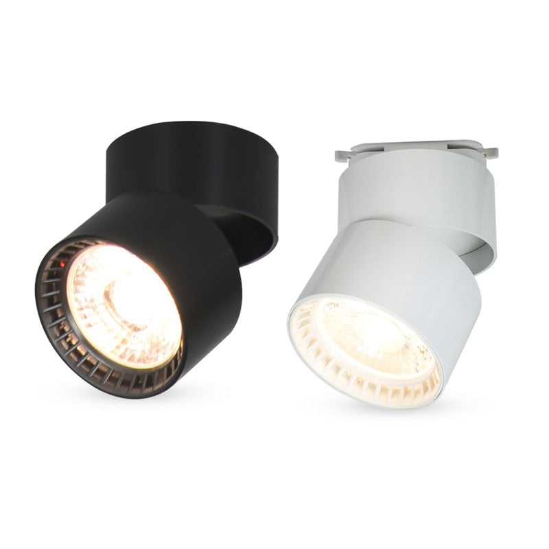 Dimmable COB LED Downlights Adjustable Surface Mounted LED Ceiling Lamp Downlight Foldable 360 Degree Rotatable Spot light