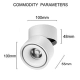 Dimmable COB LED Downlights Adjustable Surface Mounted LED Ceiling Lamp Downlight Foldable 360 Degree Rotatable Spot light