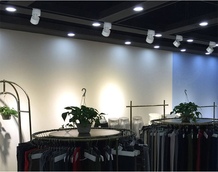 Dimmable COB LED Downlights Adjustable Surface Mounted LED Ceiling Lamp Downlight Foldable 360 Degree Rotatable Spot light