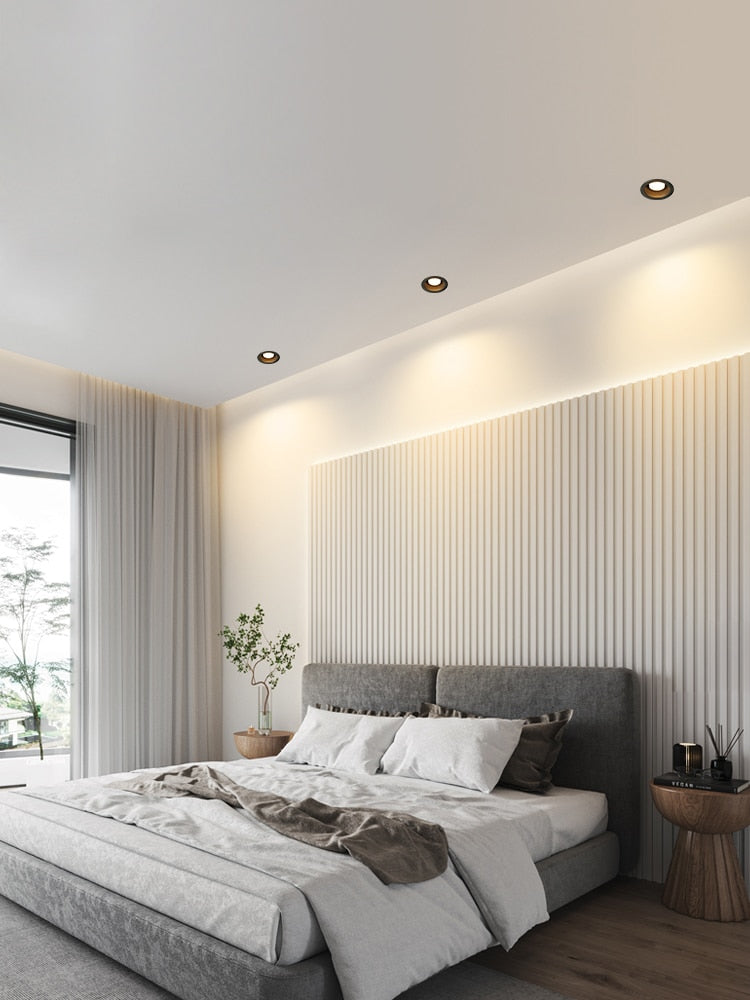 BRGT LED Downlight Recessed Anti Glare Spot Lights Aluminum White 6W 12W Ceiling Lamp 110V 220V For Kitchen Home Indoor Lighting