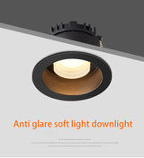 BRGT LED Downlight Recessed Anti Glare Spot Lights Aluminum White 6W 12W Ceiling Lamp 110V 220V For Kitchen Home Indoor Lighting
