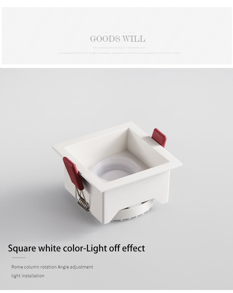 BRGT LED Downlight Recessed Anti Glare Spot Lights Aluminum White 6W 12W Ceiling Lamp 110V 220V For Kitchen Home Indoor Lighting