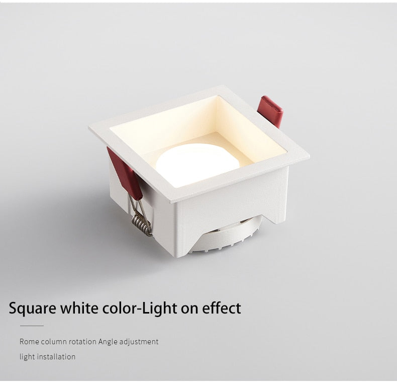 BRGT LED Downlight Recessed Anti Glare Spot Lights Aluminum White 6W 12W Ceiling Lamp 110V 220V For Kitchen Home Indoor Lighting