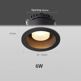 BRGT LED Downlight Recessed Anti Glare Spot Lights Aluminum White 6W 12W Ceiling Lamp 110V 220V For Kitchen Home Indoor Lighting