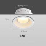 BRGT LED Downlight Recessed Anti Glare Spot Lights Aluminum White 6W 12W Ceiling Lamp 110V 220V For Kitchen Home Indoor Lighting
