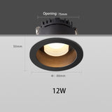 BRGT LED Downlight Recessed Anti Glare Spot Lights Aluminum White 6W 12W Ceiling Lamp 110V 220V For Kitchen Home Indoor Lighting