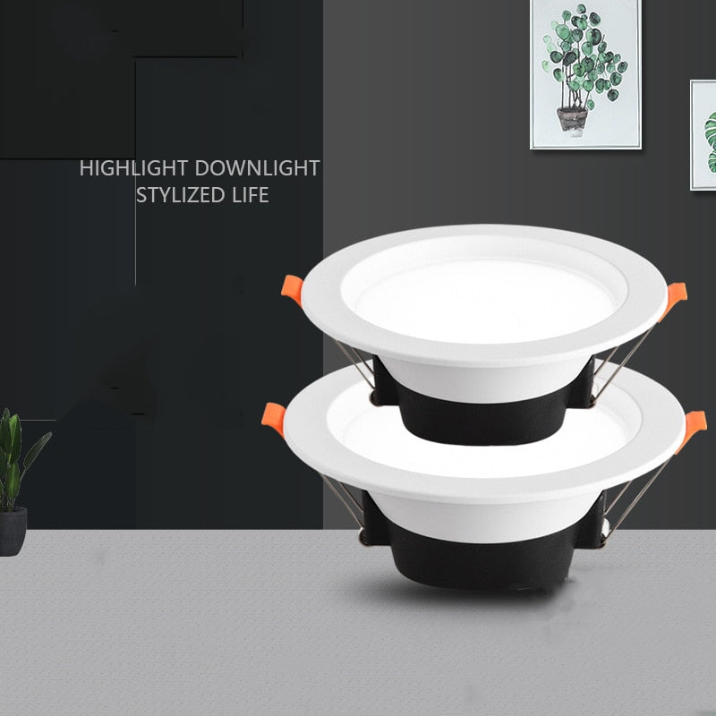 LED Downlight 3W 5W 7W 9W 12W Recessed Round LED Ceiling Lamp AC 220V Spot light Indoor Lighting Warm White Cold White