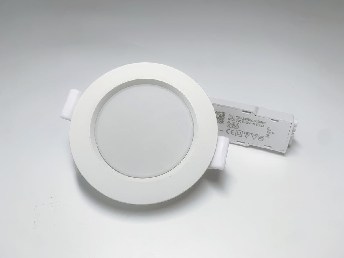 Pack of 2,3W 2700-6000K Cutout 65mm LED Slim Round Downlight Anti-Glare COB Spotlight Hight lumen Panel Recessed Ceiling Lamp