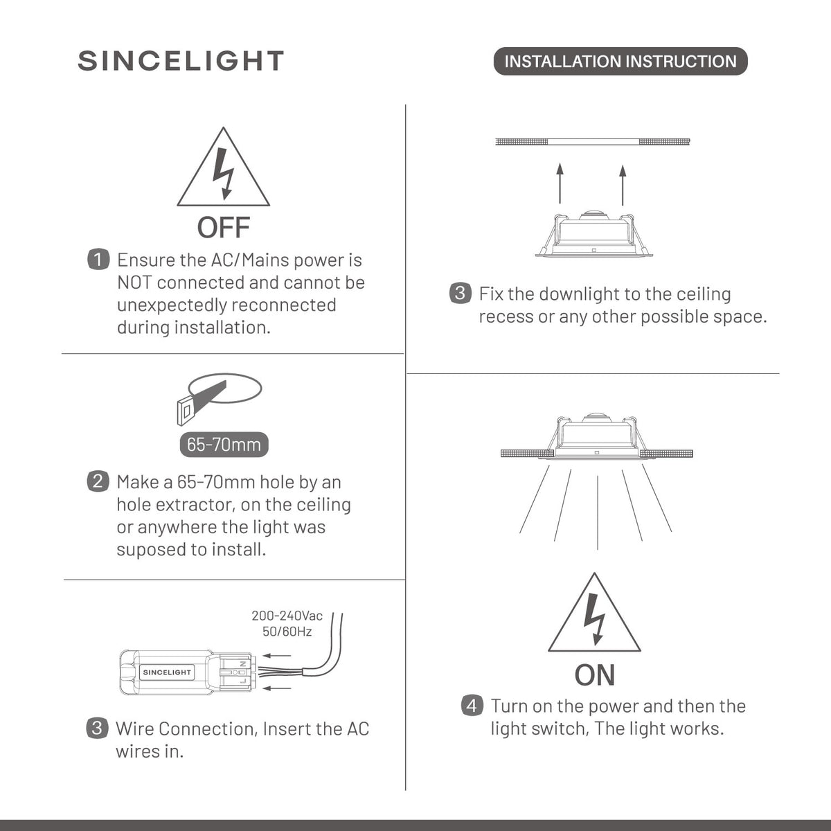 Pack of 2,3W 2700-6000K Cutout 65mm LED Slim Round Downlight Anti-Glare COB Spotlight Hight lumen Panel Recessed Ceiling Lamp