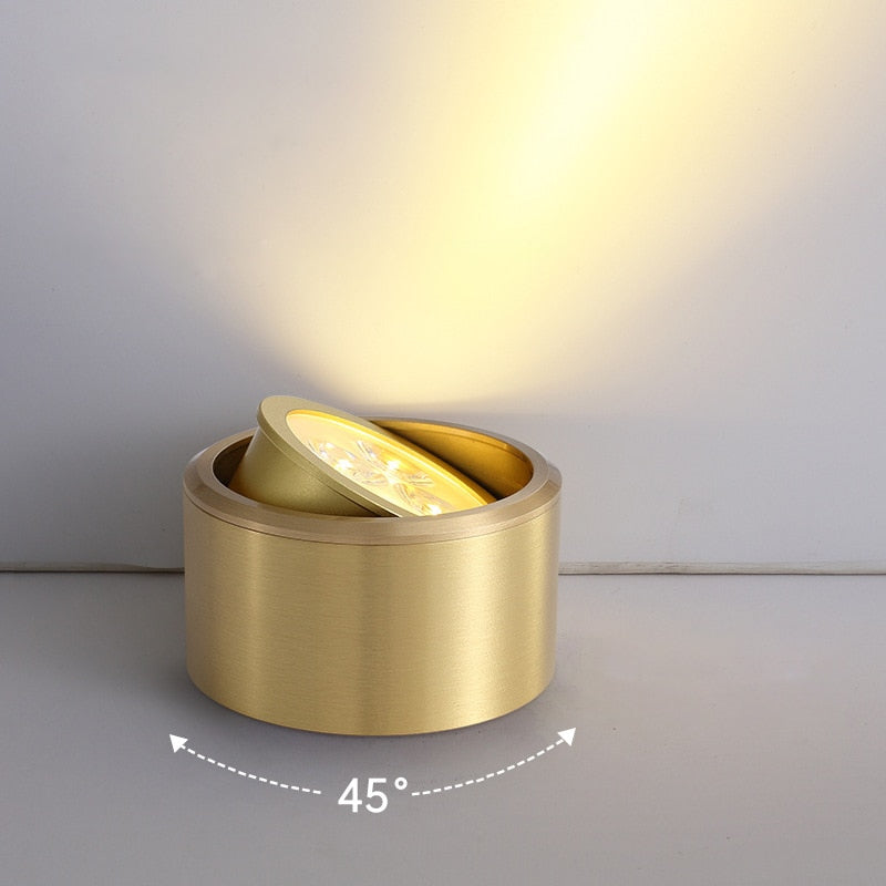 COB Downlight All-copper Spotlights Household Living Room Light Luxury Corridor Porch Aisle Small Ceiling Led Ceiling Lamp