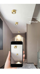 COB Downlight All-copper Spotlights Household Living Room Light Luxury Corridor Porch Aisle Small Ceiling Led Ceiling Lamp