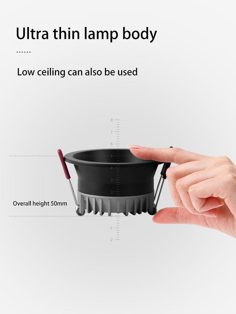 BRGT LED Downlight Ultra Thin Anti Glare 5W 7W Recessed Ceiling Lamp Aluminum Spot Lights For Kitchen Living Room Indoor Lighting