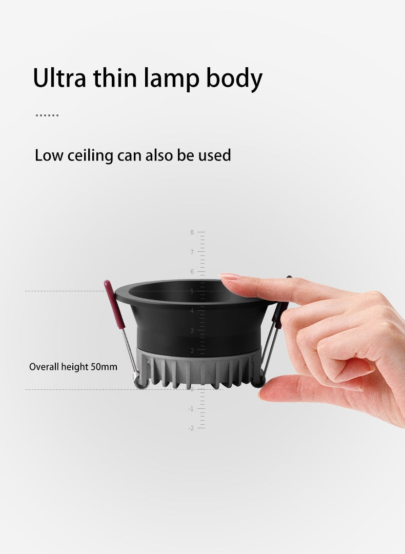 BRGT LED Downlight Ultra Thin Anti Glare 5W 7W Recessed Ceiling Lamp Aluminum Spot Lights For Kitchen Living Room Indoor Lighting
