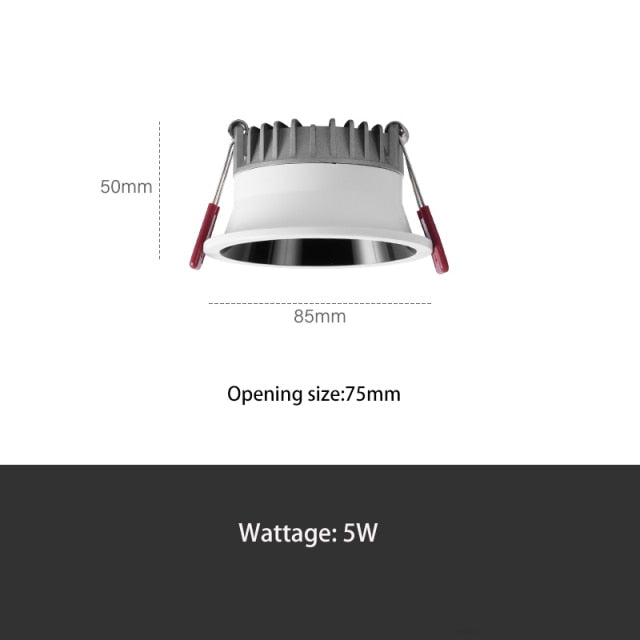 BRGT LED Downlight Ultra Thin Anti Glare 5W 7W Recessed Ceiling Lamp Aluminum Spot Lights For Kitchen Living Room Indoor Lighting
