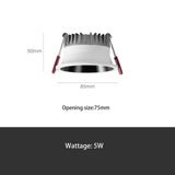 BRGT LED Downlight Ultra Thin Anti Glare 5W 7W Recessed Ceiling Lamp Aluminum Spot Lights For Kitchen Living Room Indoor Lighting