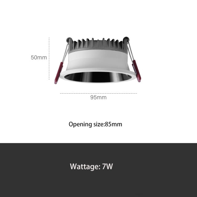 BRGT LED Downlight Ultra Thin Anti Glare 5W 7W Recessed Ceiling Lamp Aluminum Spot Lights For Kitchen Living Room Indoor Lighting