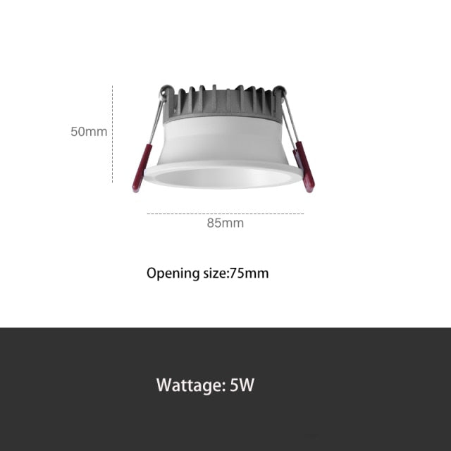 BRGT LED Downlight Ultra Thin Anti Glare 5W 7W Recessed Ceiling Lamp Aluminum Spot Lights For Kitchen Living Room Indoor Lighting
