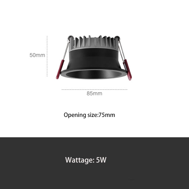 BRGT LED Downlight Ultra Thin Anti Glare 5W 7W Recessed Ceiling Lamp Aluminum Spot Lights For Kitchen Living Room Indoor Lighting