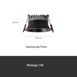 BRGT LED Downlight Ultra Thin Anti Glare 5W 7W Recessed Ceiling Lamp Aluminum Spot Lights For Kitchen Living Room Indoor Lighting