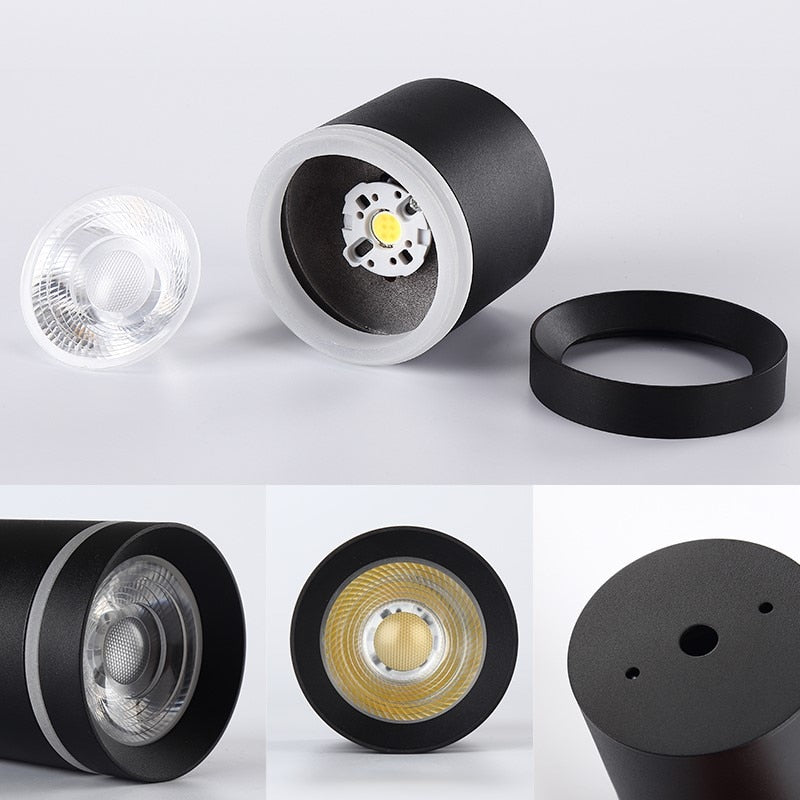 Dimmable Cylinder LED Downlights 7W/10W/12W/15W COB LED Ceiling Spot Lights AC85~265V LED Background Lamps Indoor Lighting