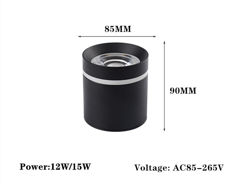 Dimmable Cylinder LED Downlights 7W/10W/12W/15W COB LED Ceiling Spot Lights AC85~265V LED Background Lamps Indoor Lighting