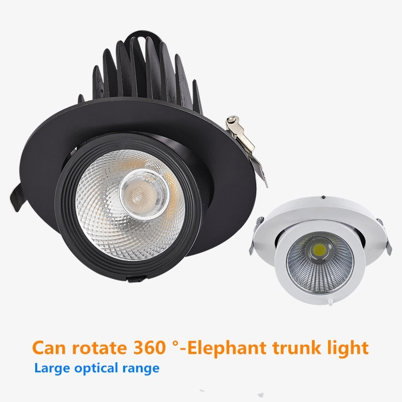 Dimmable LED Downlights, Indoor Lighting, 7W 9W 12W 15W 18W 22W 25W 30W  , AC85-265V, Adjustable, 360 °, COB Spotlight