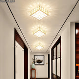 Gold Square crystal LED Downlight 5W Ceiling Lamp indoor Spot Down Light home living room kitchen bedroom hotel atelier Aisle