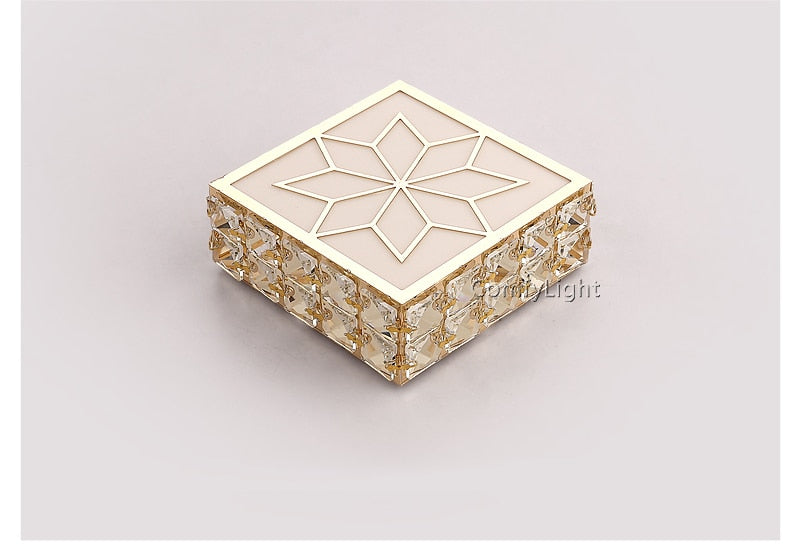 Gold Square crystal LED Downlight 5W Ceiling Lamp indoor Spot Down Light home living room kitchen bedroom hotel atelier Aisle
