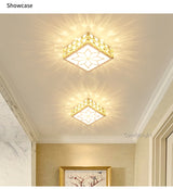 Gold Square crystal LED Downlight 5W Ceiling Lamp indoor Spot Down Light home living room kitchen bedroom hotel atelier Aisle