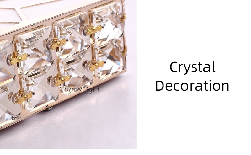 Gold Square crystal LED Downlight 5W Ceiling Lamp indoor Spot Down Light home living room kitchen bedroom hotel atelier Aisle