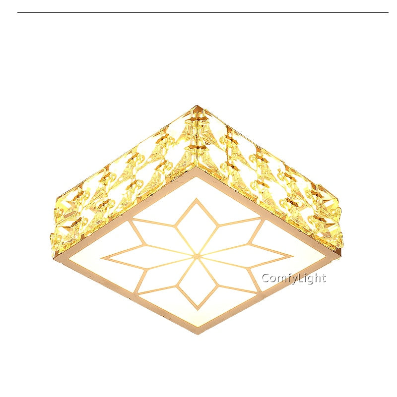 Gold Square crystal LED Downlight 5W Ceiling Lamp indoor Spot Down Light home living room kitchen bedroom hotel atelier Aisle