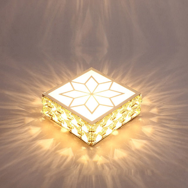 Gold Square crystal LED Downlight 5W Ceiling Lamp indoor Spot Down Light home living room kitchen bedroom hotel atelier Aisle
