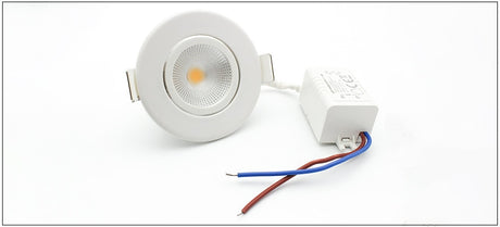 COB LED Downlight 3/5W 110-240V 270/450lm White Ceiling Spot Lamp Warm/Cold White 55mm 75mm Cut Hole No Flicker Driver