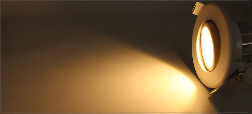 COB LED Downlight 3/5W 110-240V 270/450lm White Ceiling Spot Lamp Warm/Cold White 55mm 75mm Cut Hole No Flicker Driver