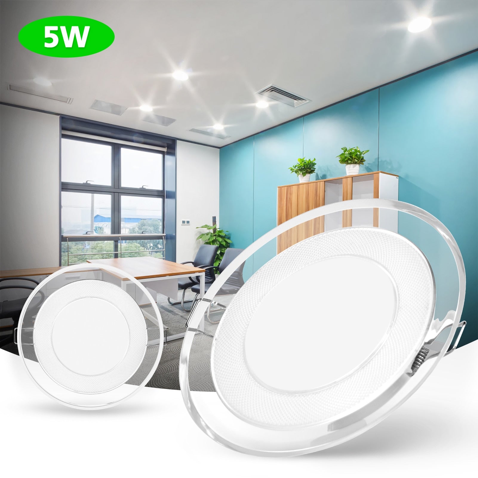 Led Downlight Recessed Ceiling Light 5W 220V No-Flicker 500LM LED Downlight Panel Round Indoor Lighting Decorations