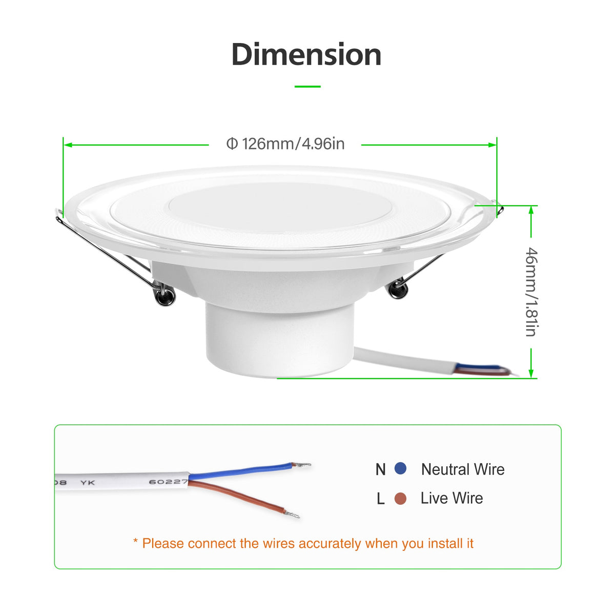 Led Downlight Recessed Ceiling Light 5W 220V No-Flicker 500LM LED Downlight Panel Round Indoor Lighting Decorations