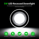 Led Downlight Recessed Ceiling Light 5W 220V No-Flicker 500LM LED Downlight Panel Round Indoor Lighting Decorations