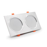 LED Downlight Ceiling Grille Lamp Rectangular Spotlight Recessed Ceiling Double Daring Lamp Aluminum Light  AC 220V